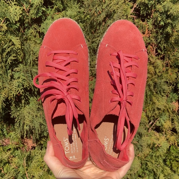 TOMS Lena Hibiscus Suede 7 Sneaker Shoe Women’s Size 8 - Picture 4 of 11